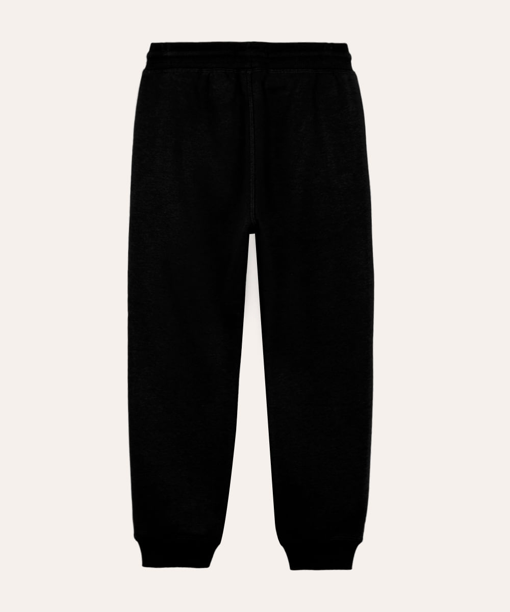 calça jogger infantil de moletom preta