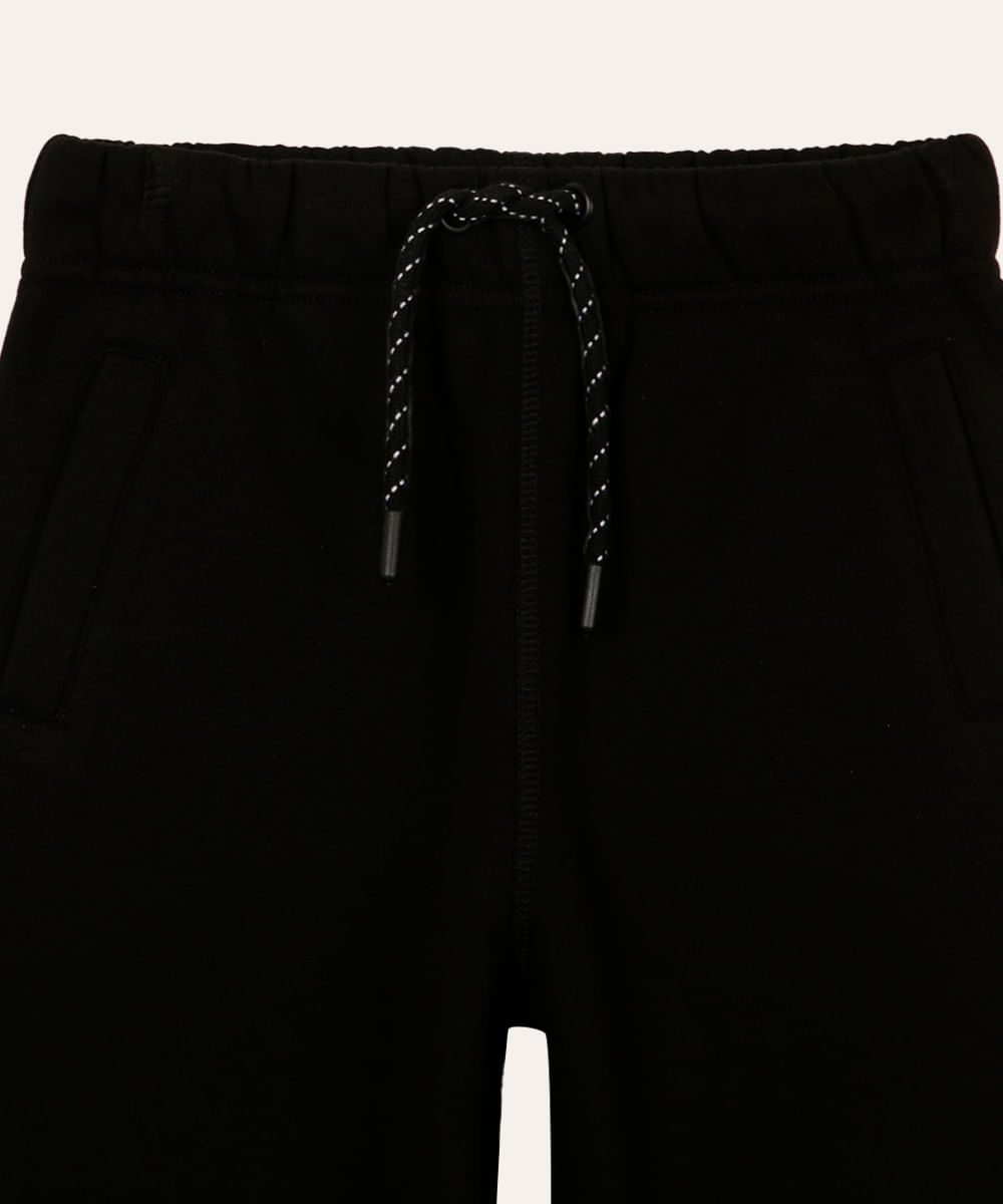 calça jogger infantil de moletom preta