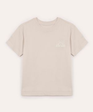 camiseta de algodão infantil manga curta high wave bege