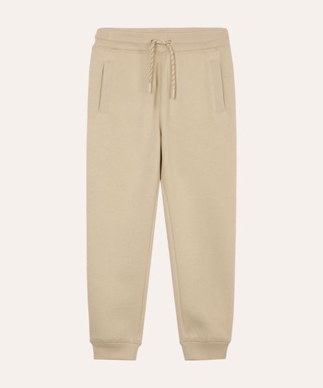 calça jogger infantil de moletom bege