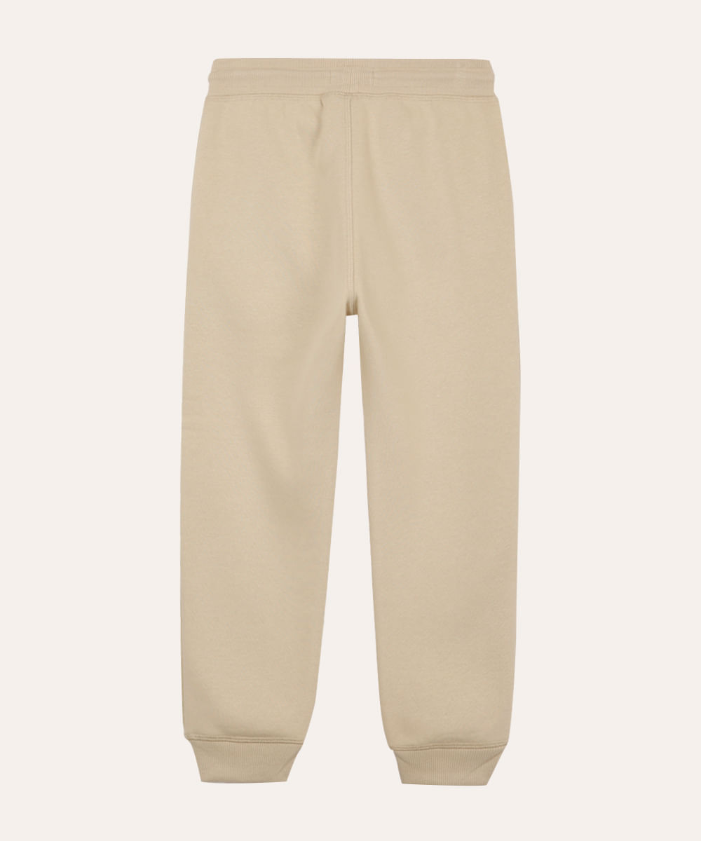 calça jogger infantil de moletom bege