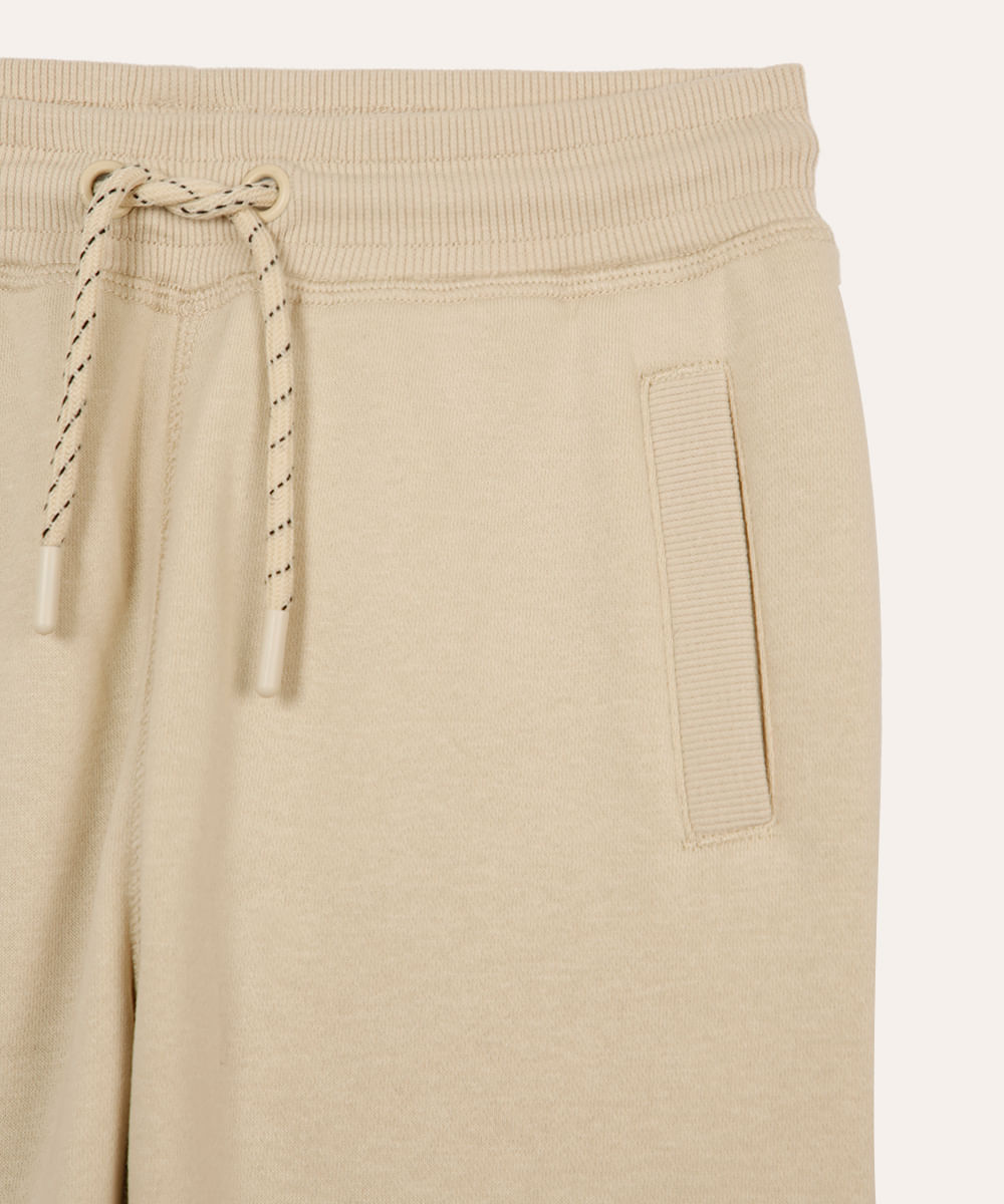 calça jogger infantil de moletom bege