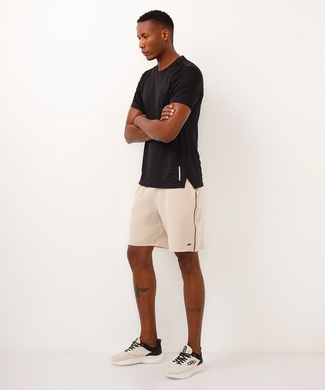 bermuda esportiva masculina com bolsos bege
