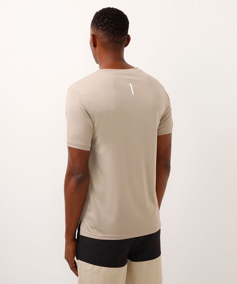 camiseta quadriculada esportiva bege
