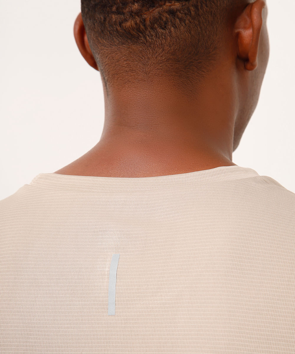 camiseta quadriculada esportiva ace bege