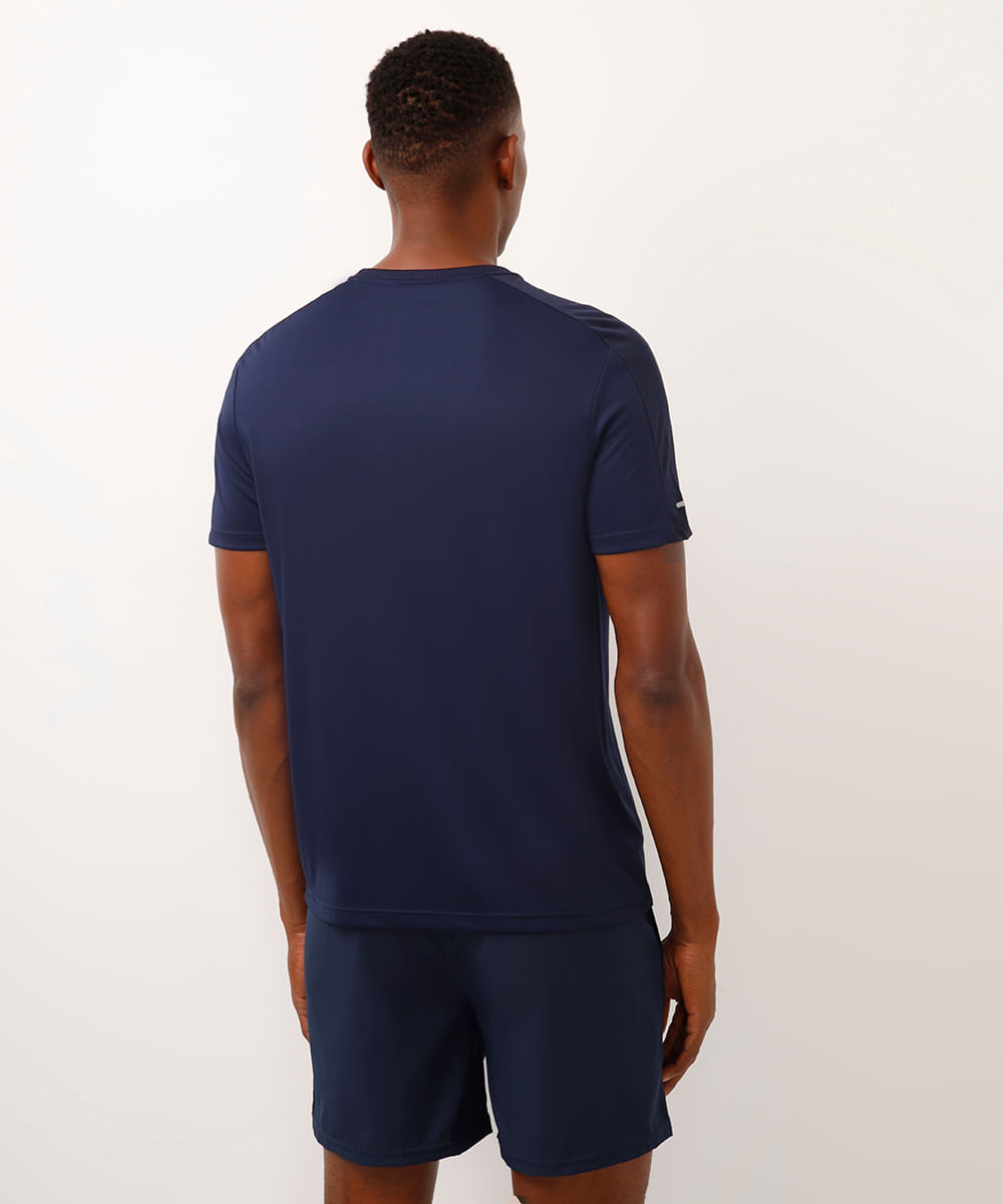 camiseta esportiva ace com recortes azul