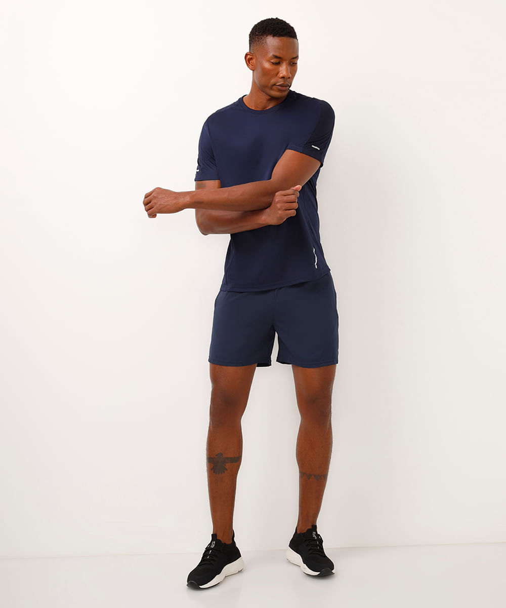 camiseta esportiva ace com recortes azul
