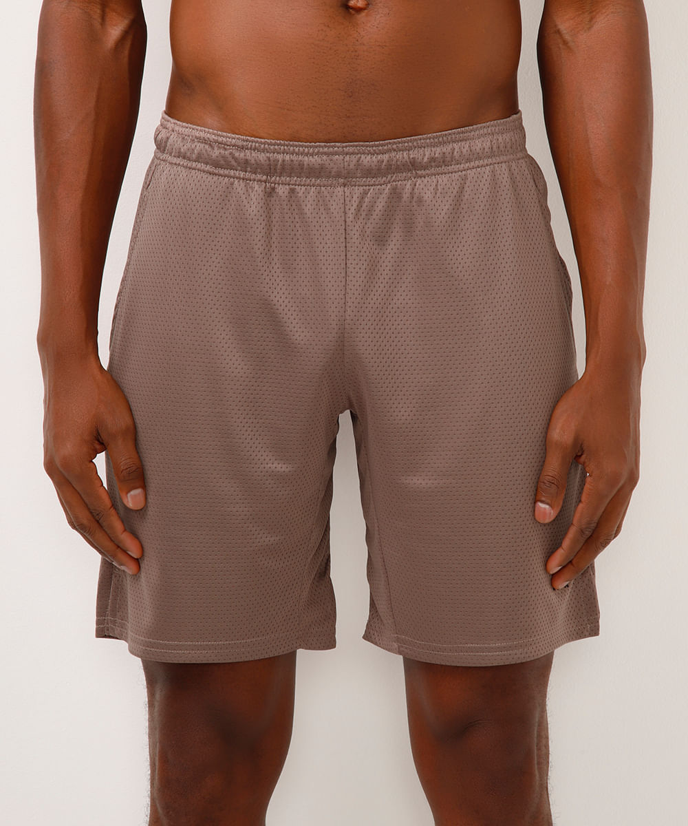 bermuda texturizada esportiva ace marrom