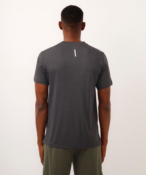 camiseta quadriculada esportiva cinza