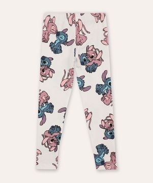 calça legging infantil stitch e angel off white