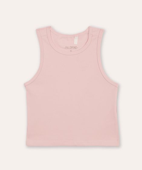 cropped de algodão infantil rosa