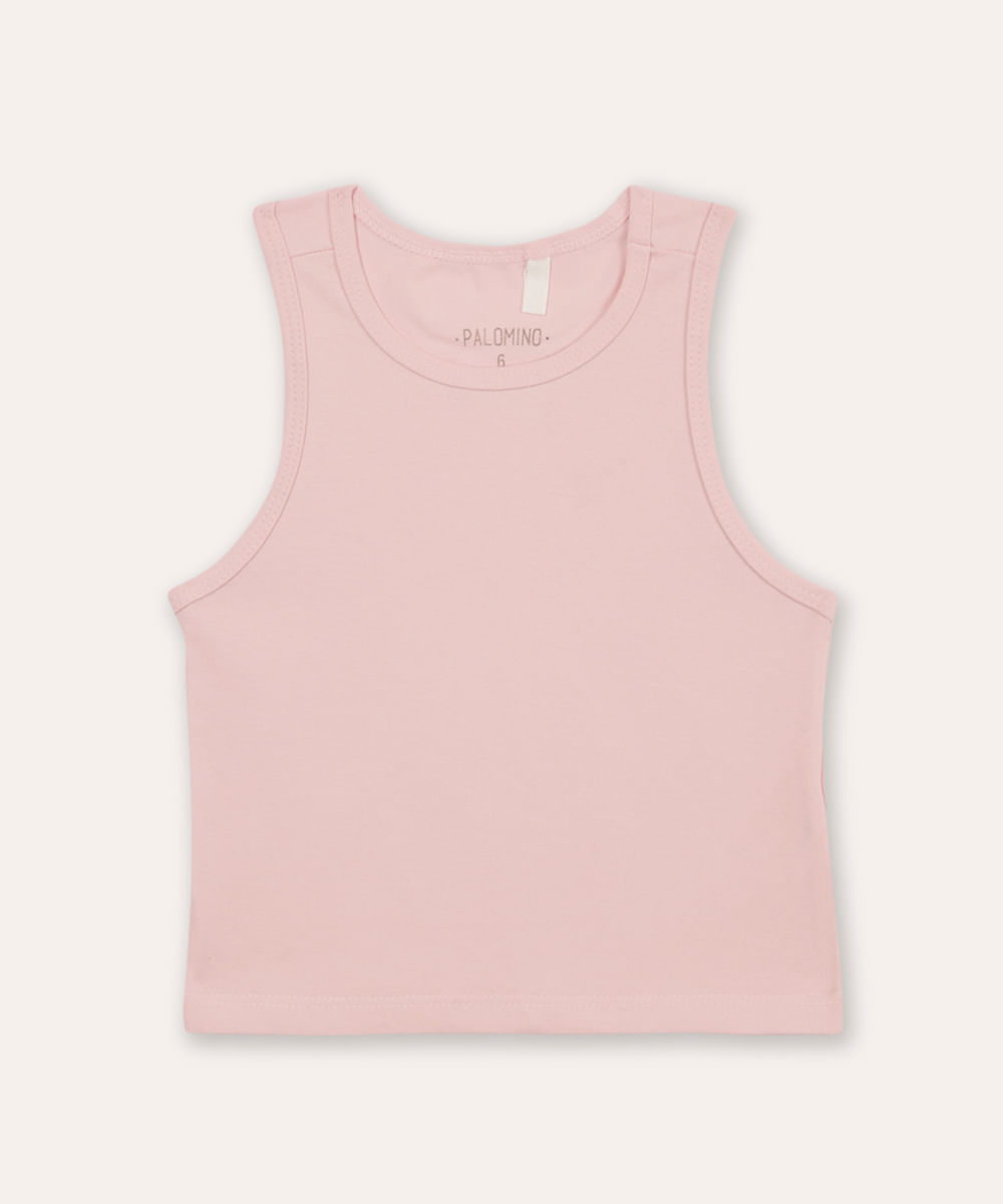cropped de algodão infantil rosa