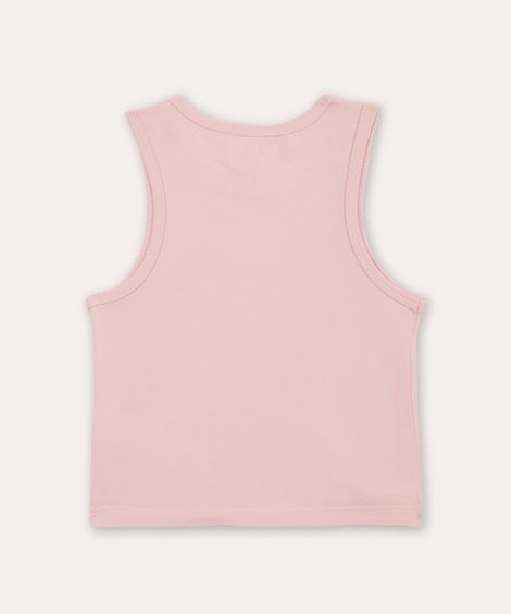 cropped de algodão infantil rosa