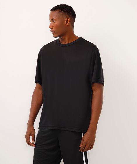 camiseta esportiva oversized masculina preta
