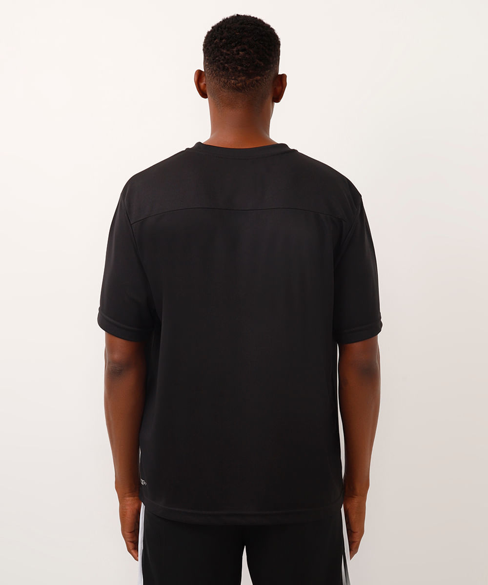 camiseta esportiva oversized masculina preta