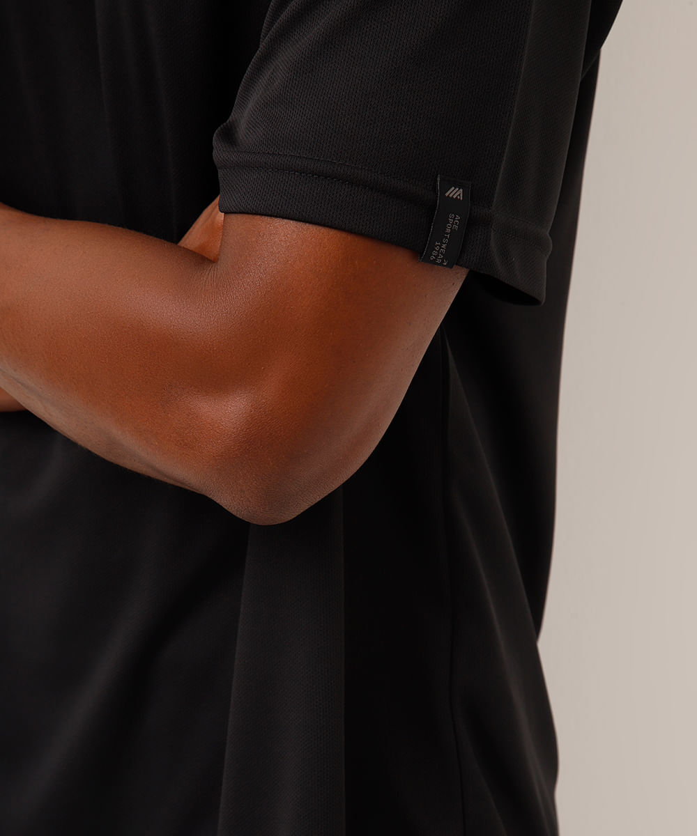 camiseta esportiva oversized masculina preta