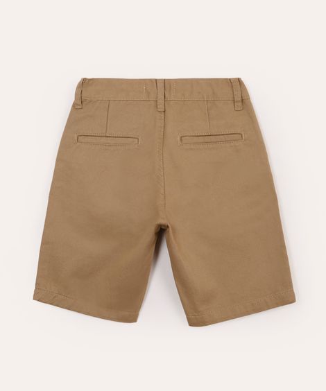 bermuda de sarja infantil bolso chino bege
