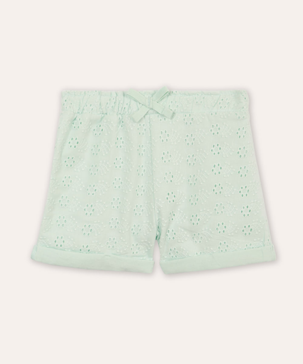 short de laise infantil floral azul