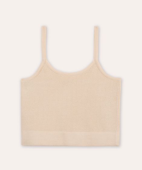 cropped de tricot juvenil alça fina - off white
