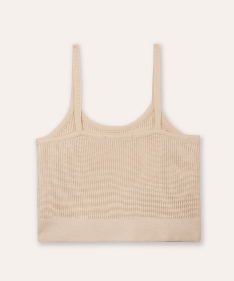 cropped de tricot juvenil alça fina - off white