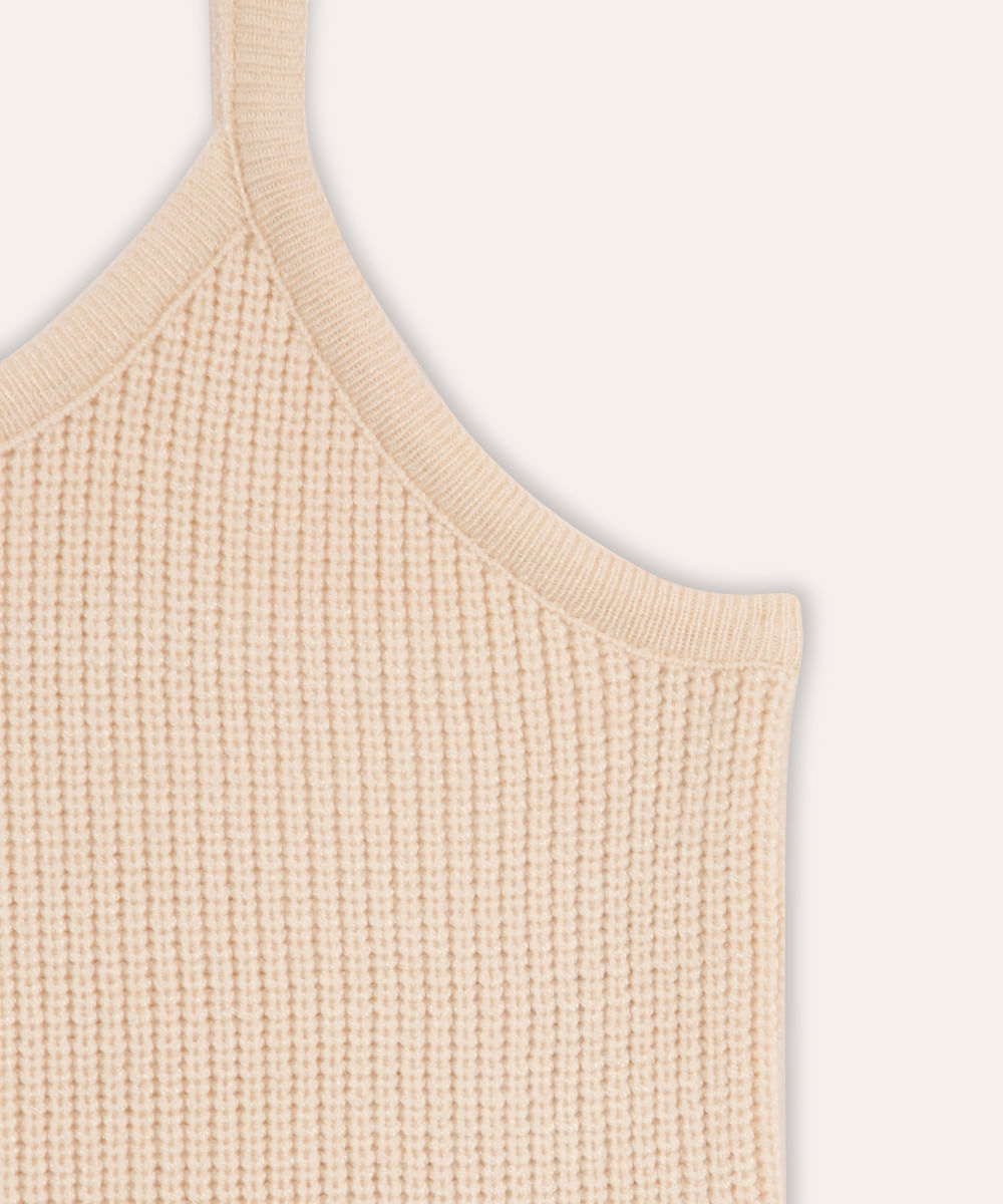 cropped de tricot juvenil alça fina - off white