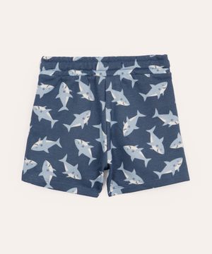 short de algodão infantil tubarão azul