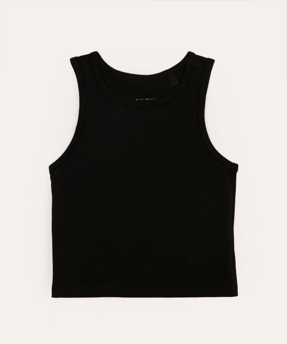 cropped de algodão infantil preto