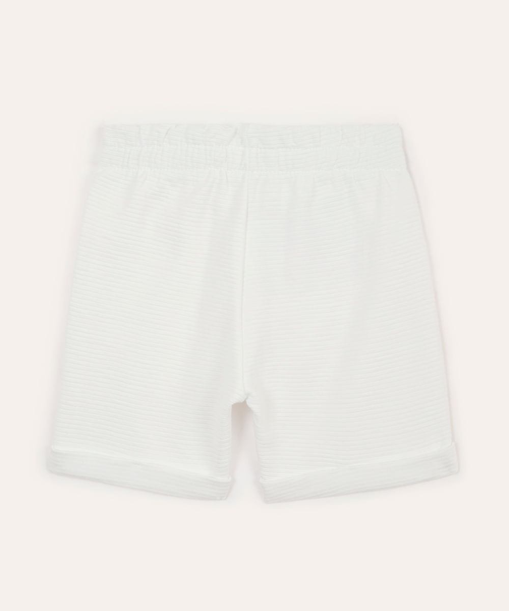 bermuda infantil de malha texturizada off white