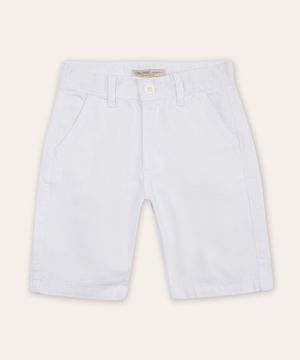 bermuda de sarja infantil bolso chino branca