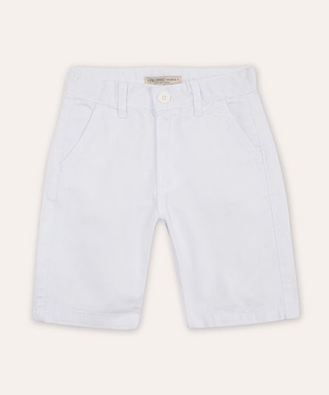 bermuda de sarja infantil bolso chino branca