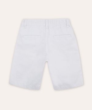 bermuda de sarja infantil bolso chino branca