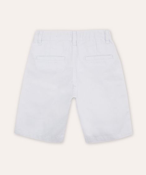 bermuda de sarja infantil bolso chino branca