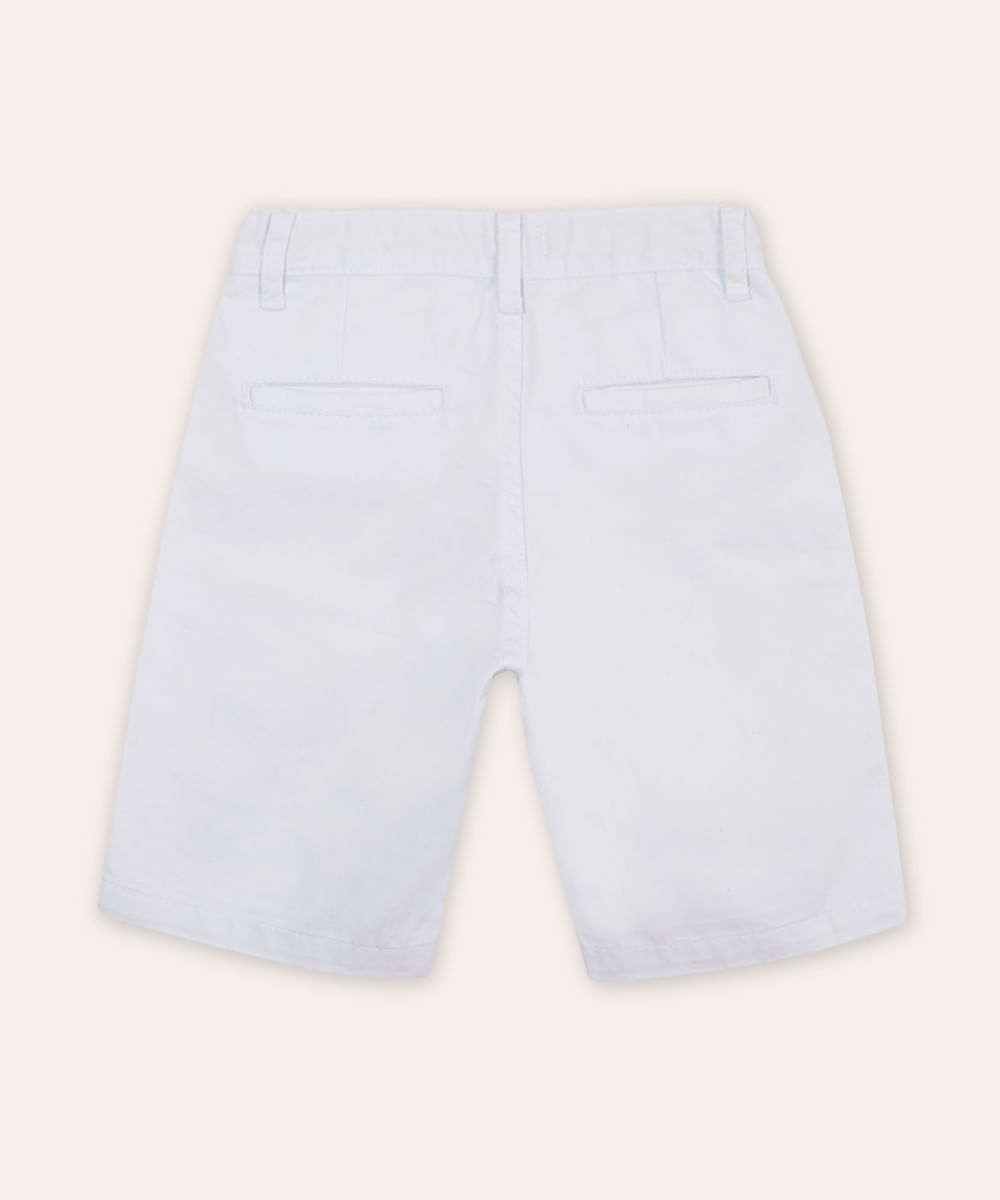 bermuda de sarja infantil bolso chino branca