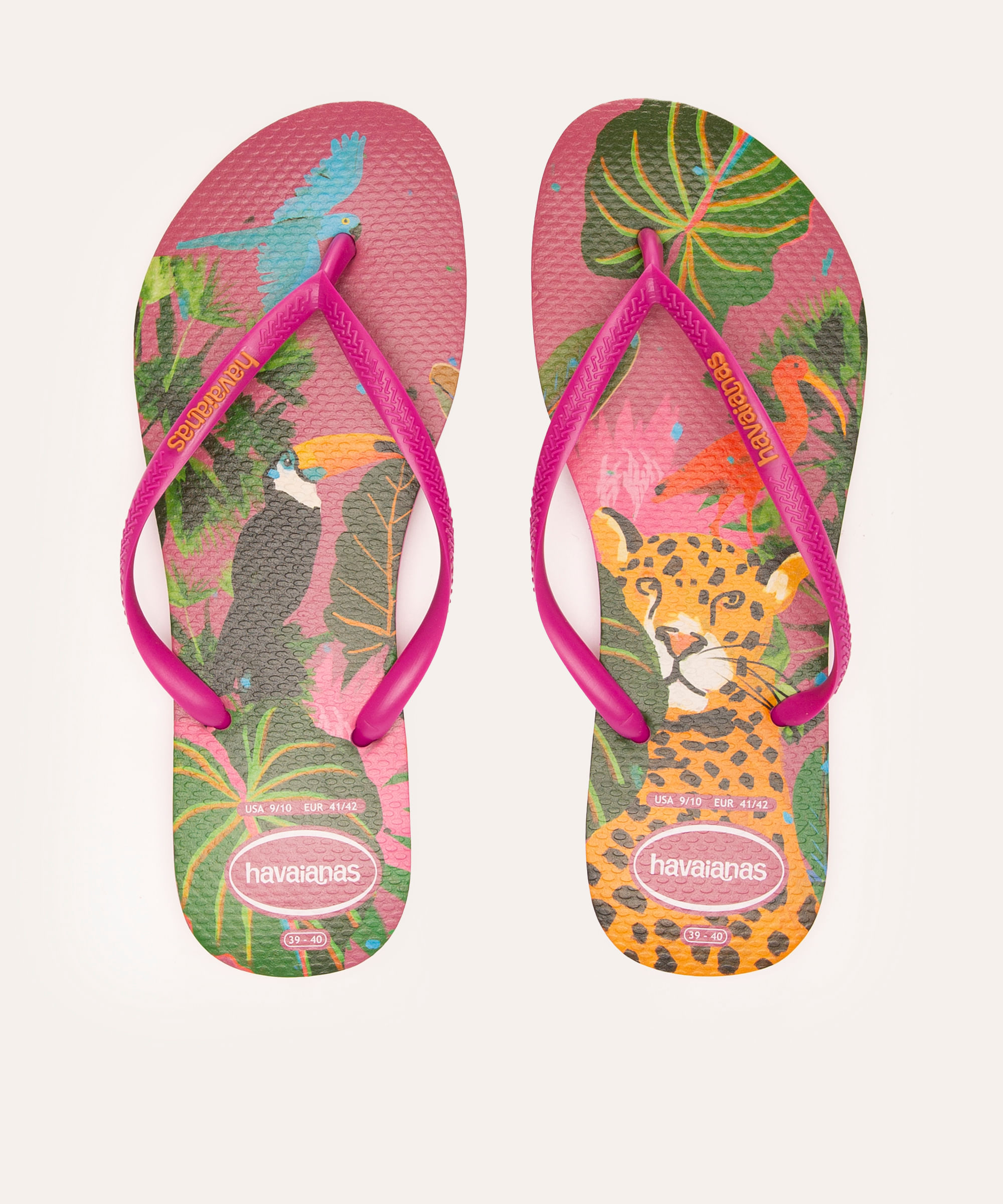 chinelo havaianas slim summer bliss floral rosa
