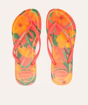 chinelo slim havaianas tropical laranja