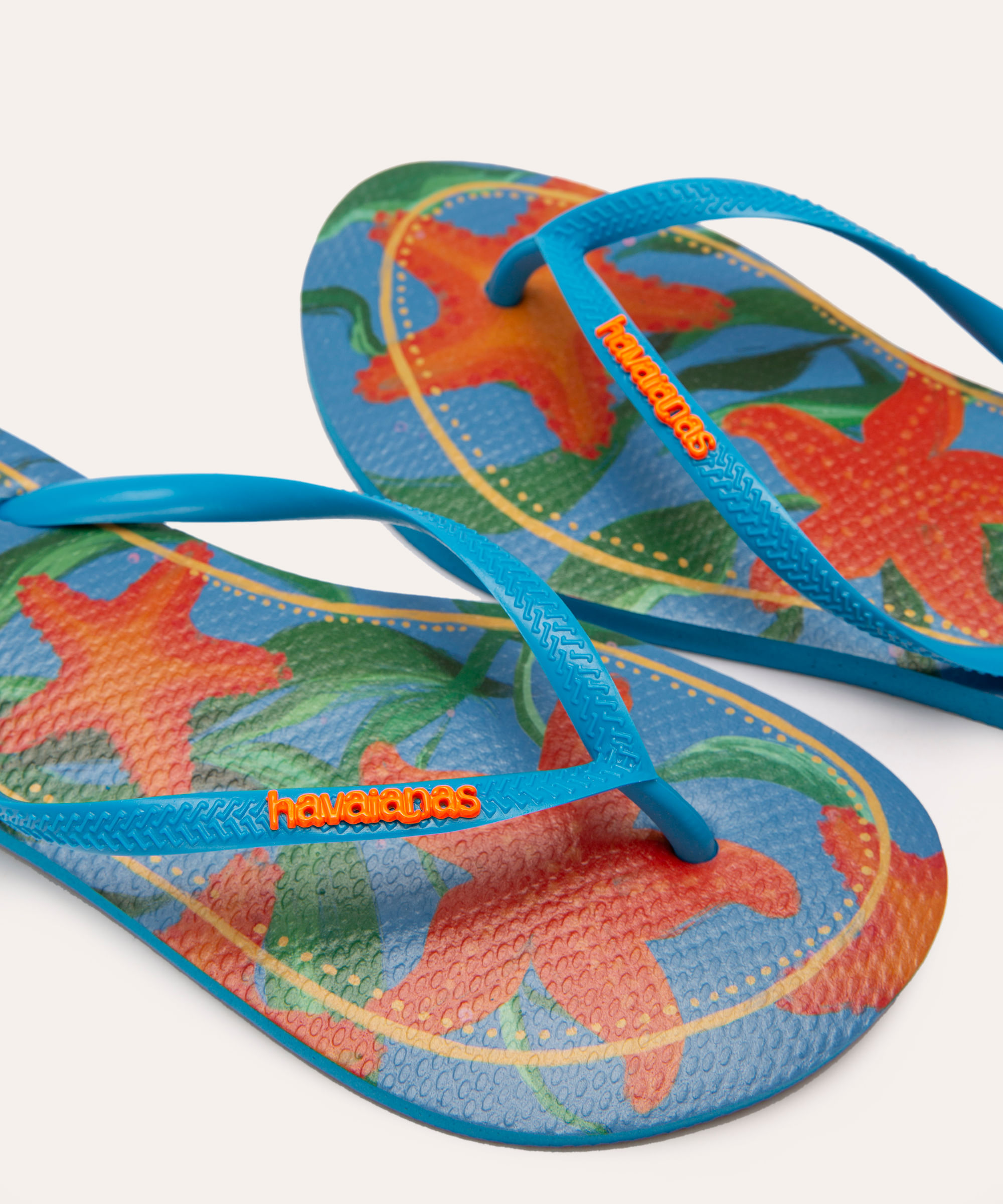 chinelo slim havaianas tropical azul
