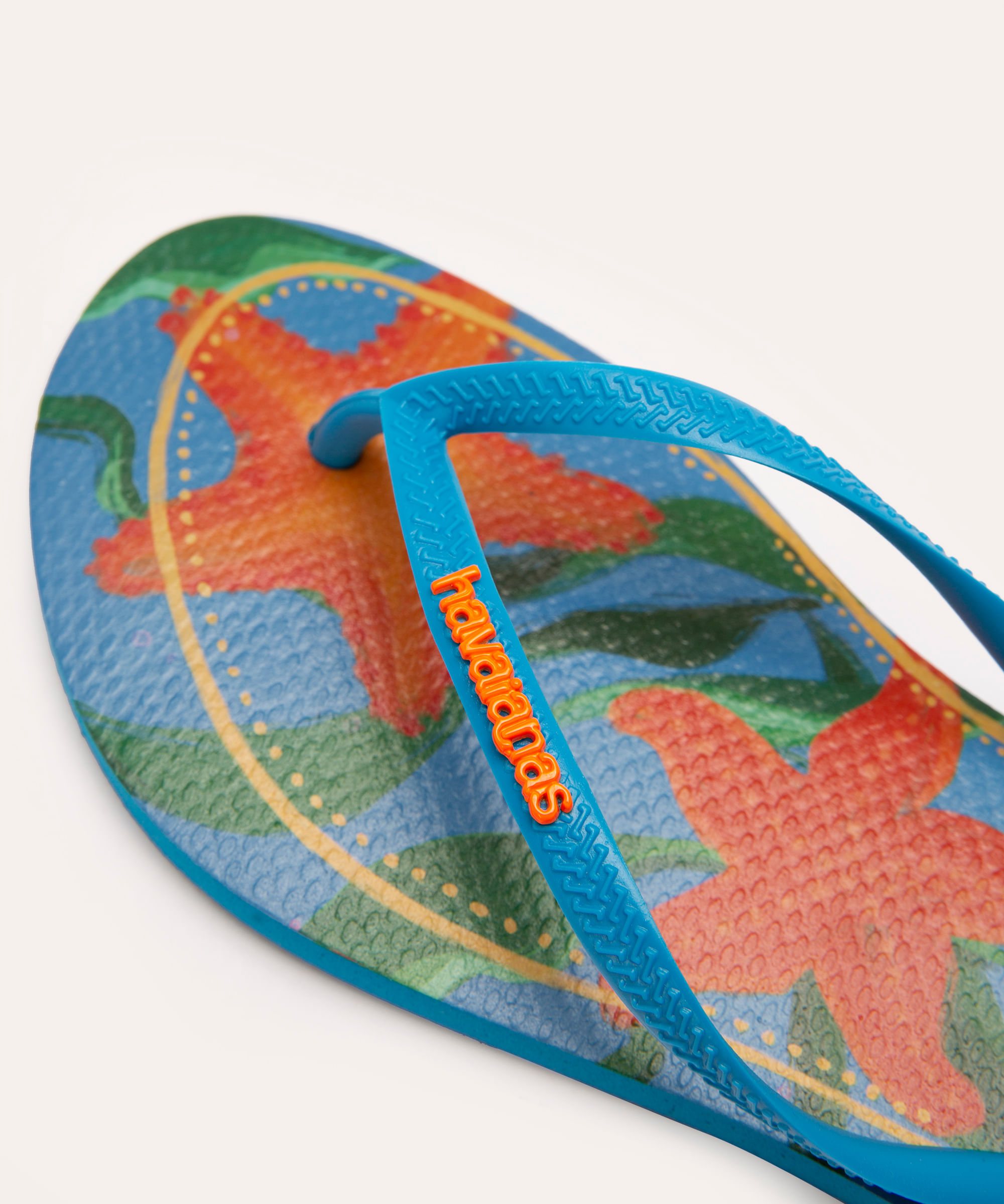 chinelo slim havaianas tropical azul