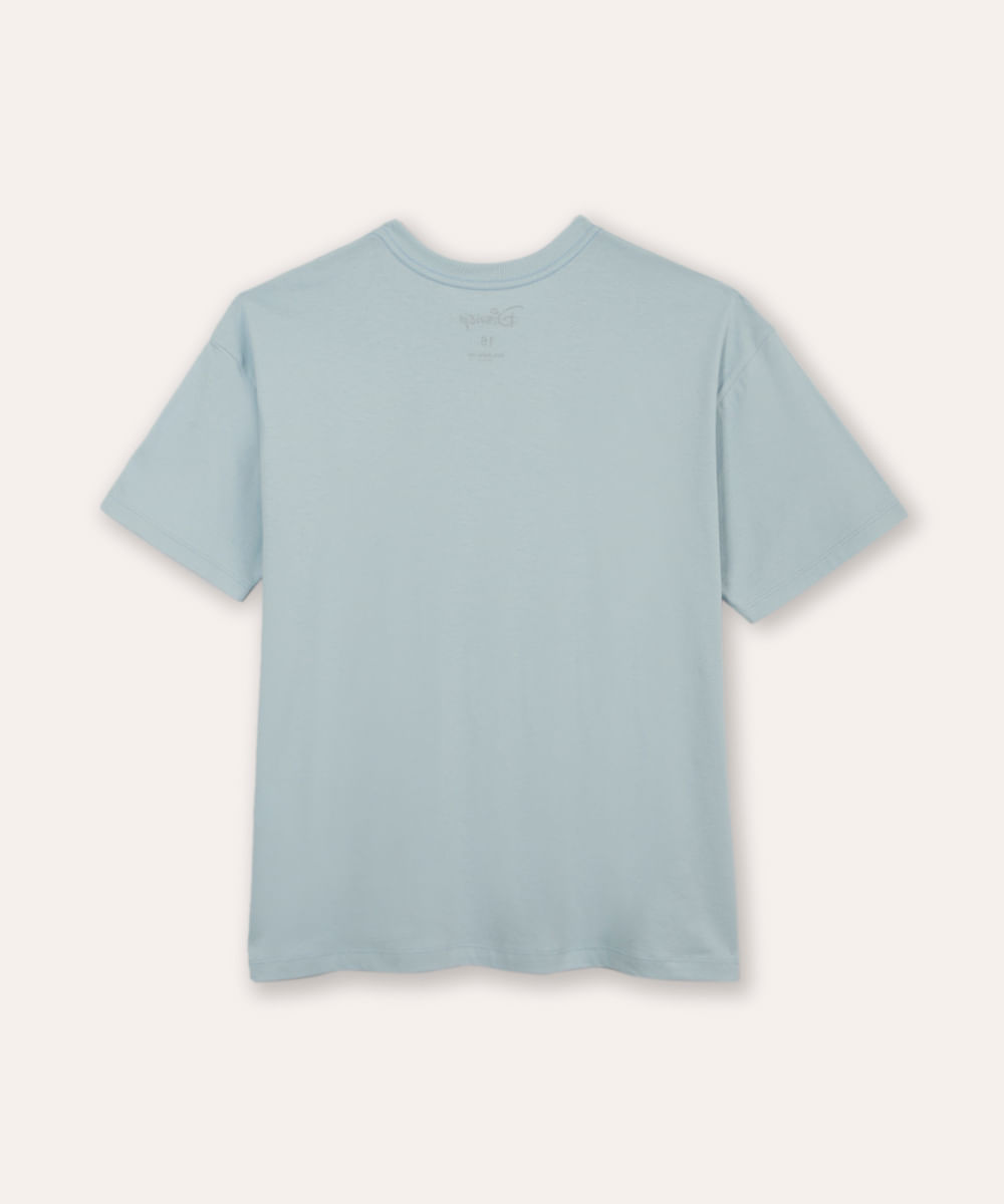 camiseta oversized juvenil stitch azul