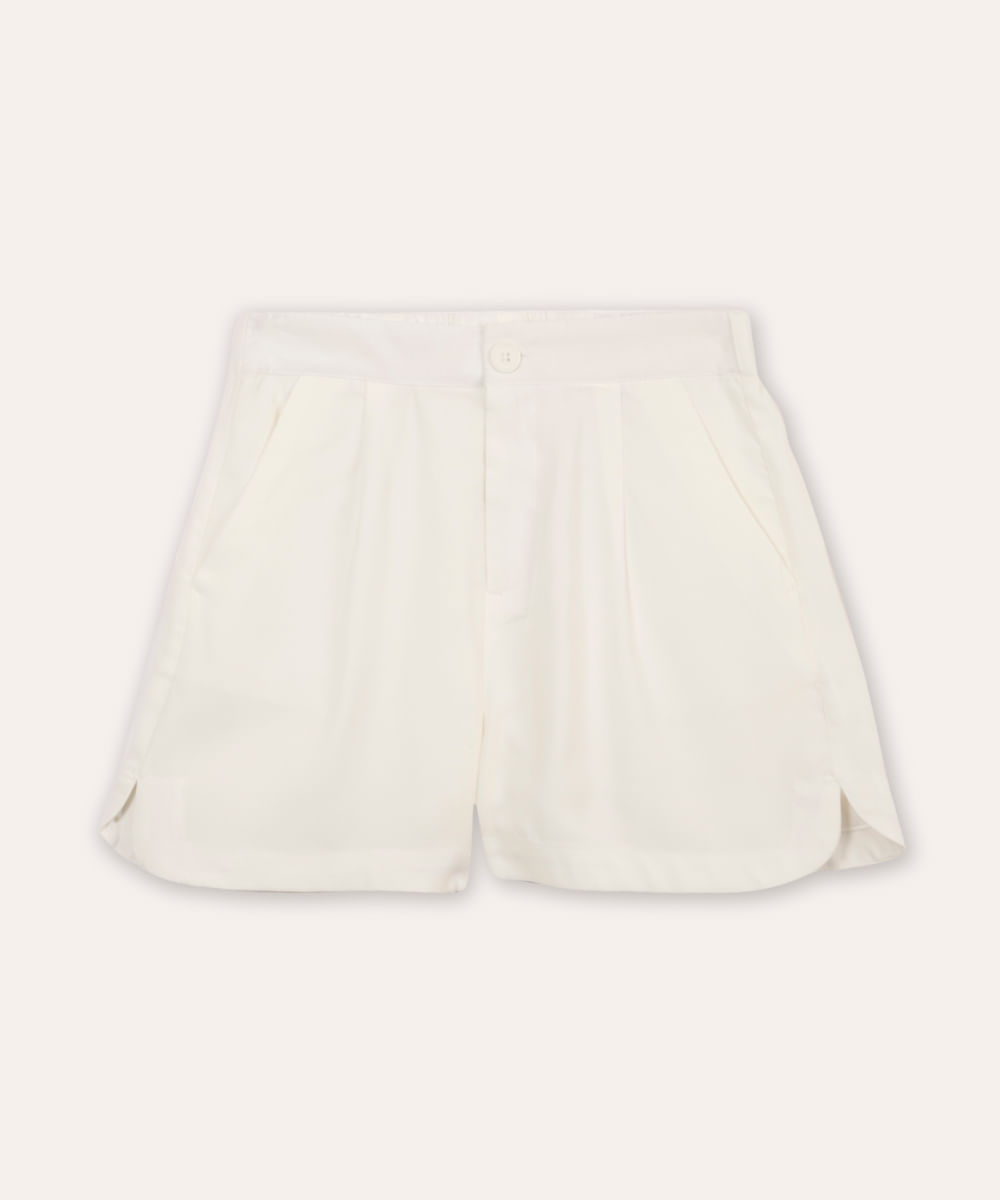 short clochard juvenil de viscose off white
