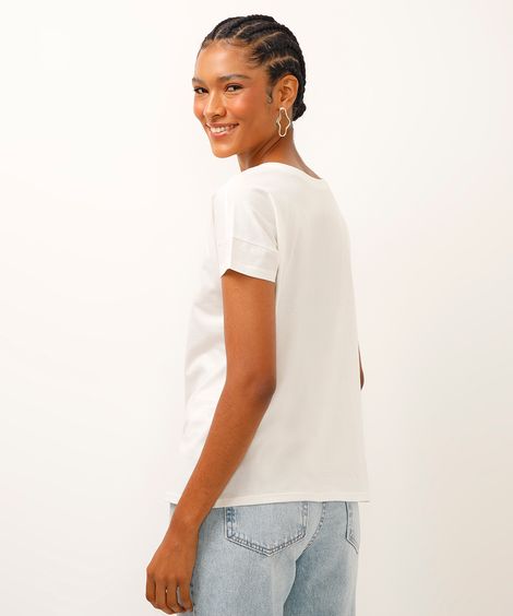 blusa de algodão onça metalizada off white