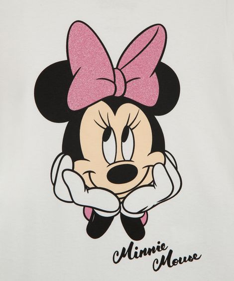conjunto infantil curto minnie off white