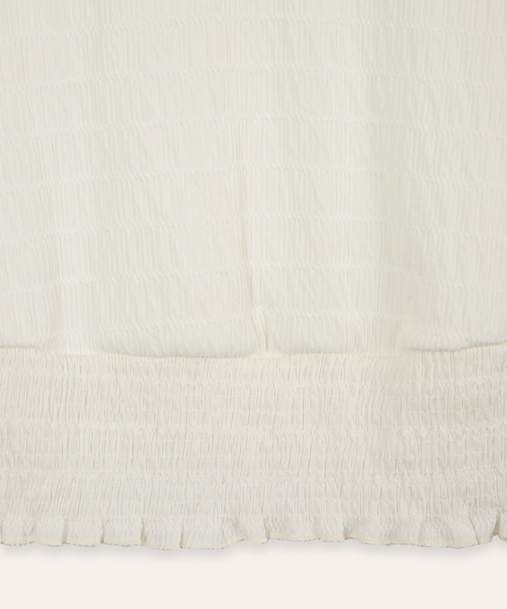 cropped juvenil com lastex texturizado off white