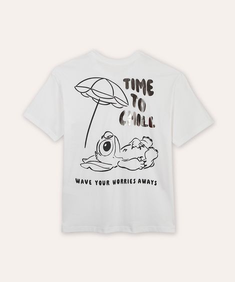 camiseta juvenil oversized stitch off white