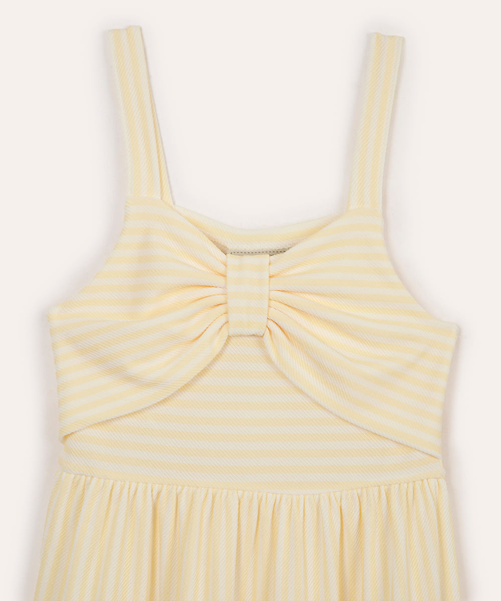 vestido marias infantil listrado amarelo
