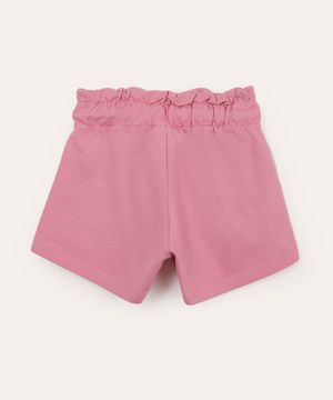 short clochard infantil de moletinho rosa