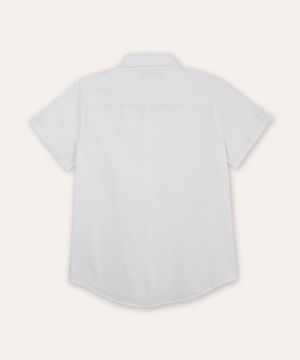 camisa de algodão juvenil manga curta off white