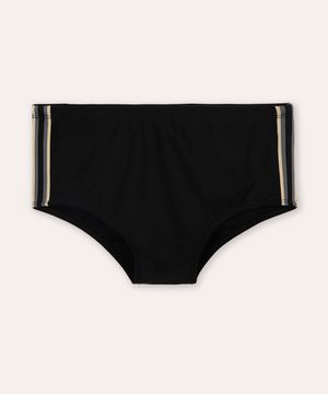 sunga boxer com faixa lateral proteção uv preta