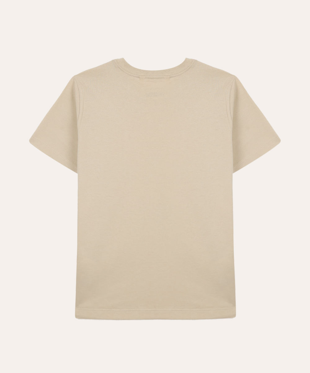 camiseta de algodão infantil capivara bege