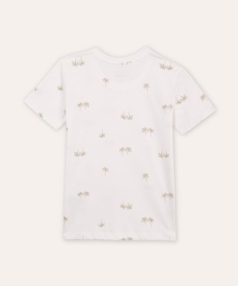 camiseta de algodão infantil coqueiros off white