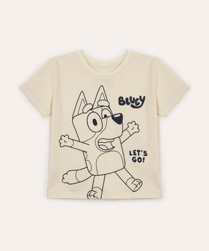 camiseta de algodão infantil bluey bege